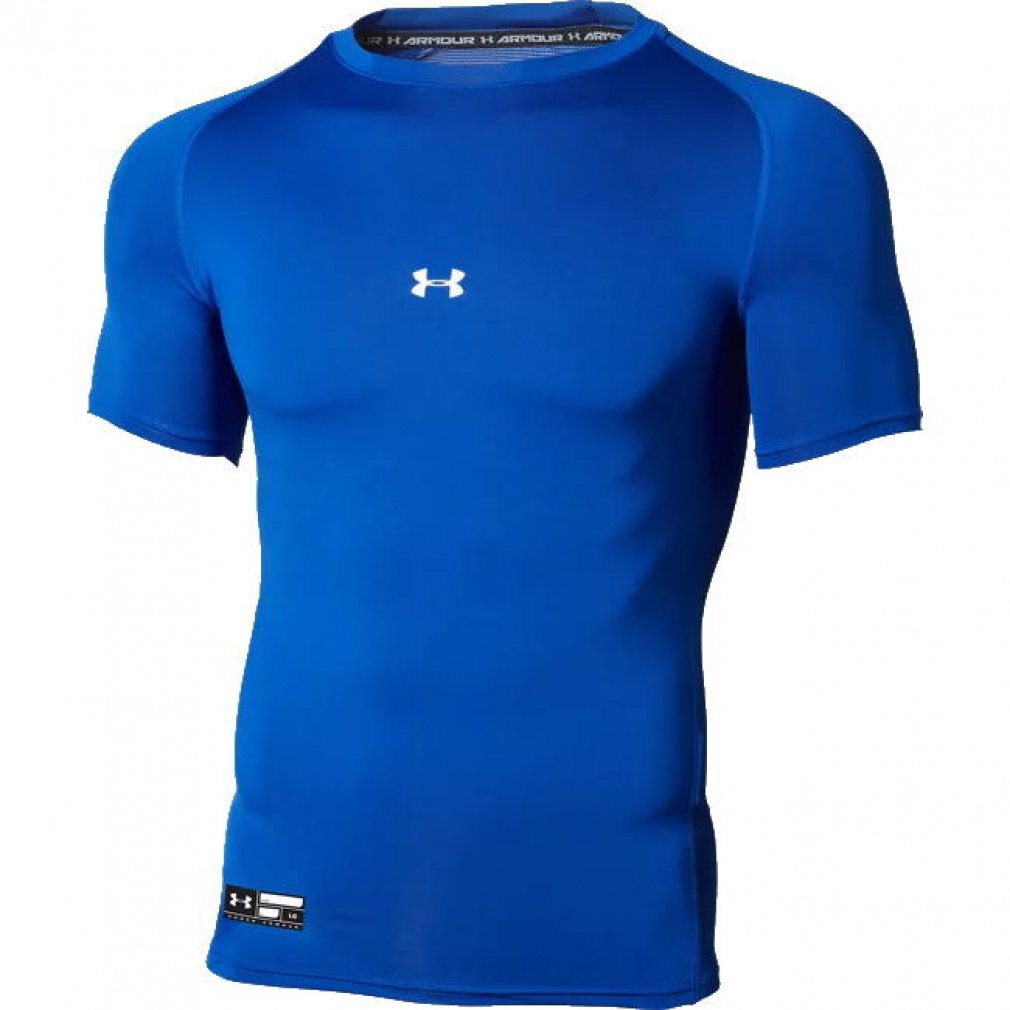 UA HEATGEAR ARMOUR COMPRESSION SHORTSLEEVE CREW(ロイヤルブルー-S　メンズ)