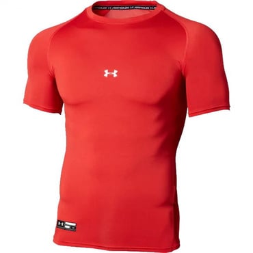 UA HEATGEAR ARMOUR COMPRESSION SHORTSLEEVE CREW(レッド-S　メンズ)