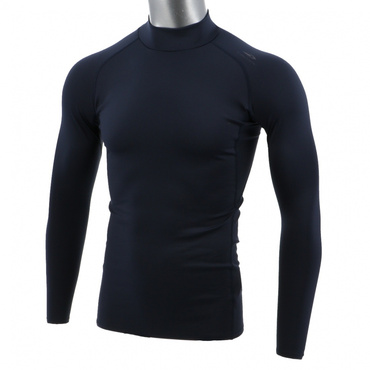 ハイネック 長袖 保温 アンダーシャツ(ネイビー-S)