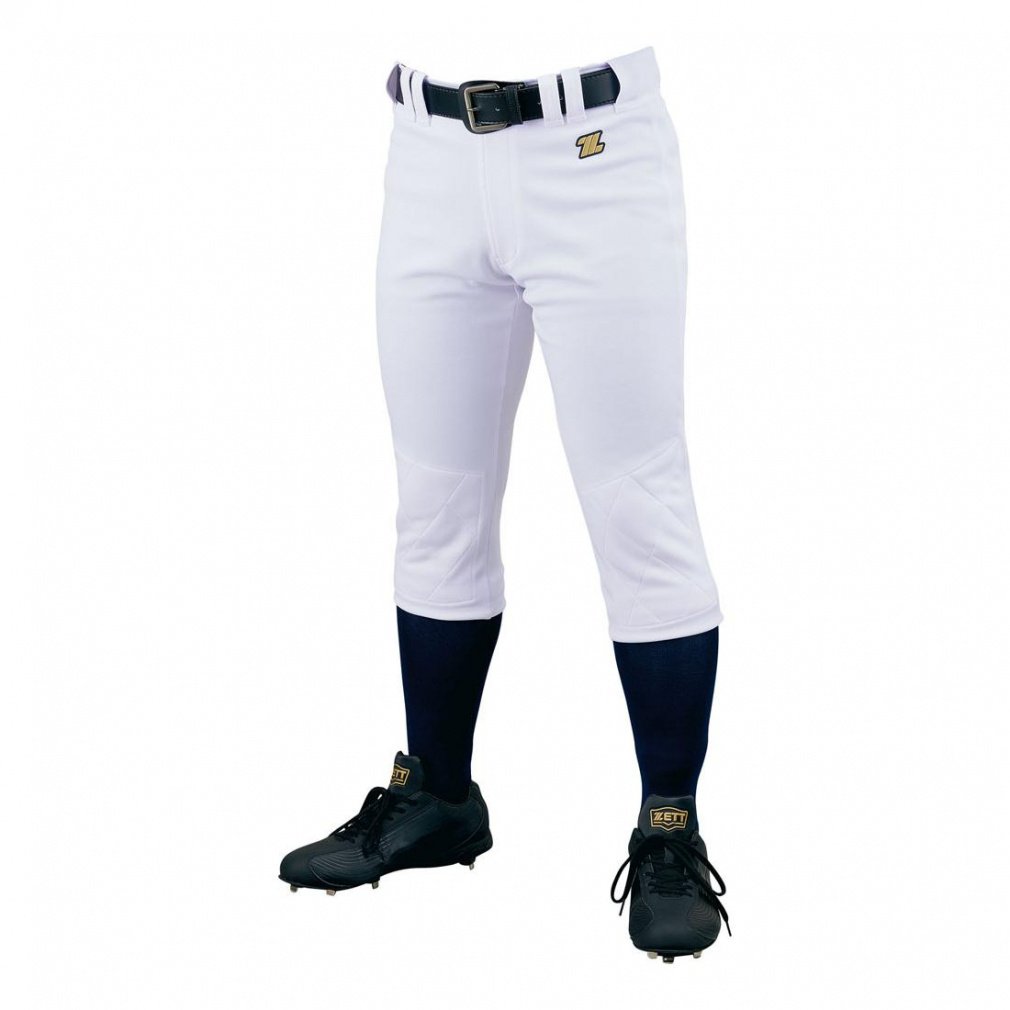 ゼット メンズ 野球 練習用パンツ メカパン レギュラー丈パンツ【ヒザ二重補強】 BU1282P : ホワイト ZETT