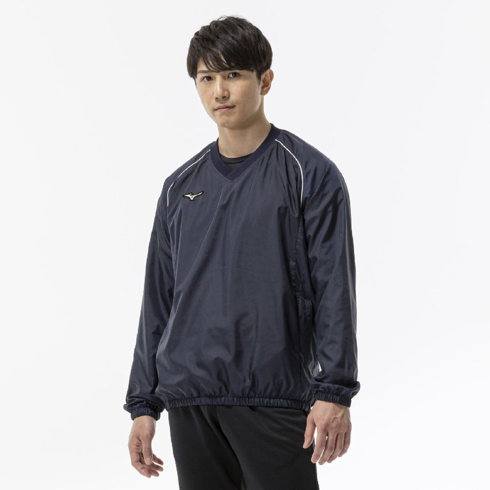 ミズノ メンズ 野球 長袖ウインドブレーカー Vネックジャケット