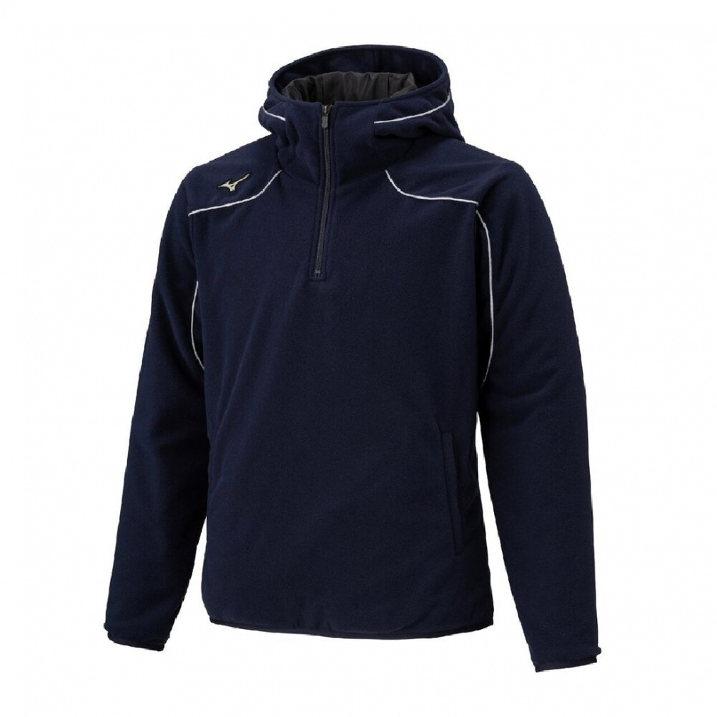 ミズノ メンズ 野球 長袖ウインドブレーカー フリースフーディ(ハーフ