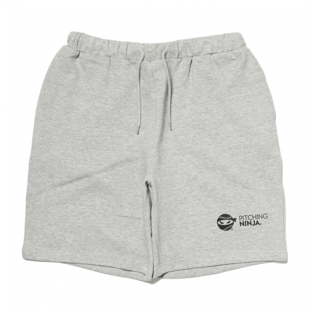 ピッチングニンジャ EMB&PRINT LOGO SHORTS(グレー-M)
