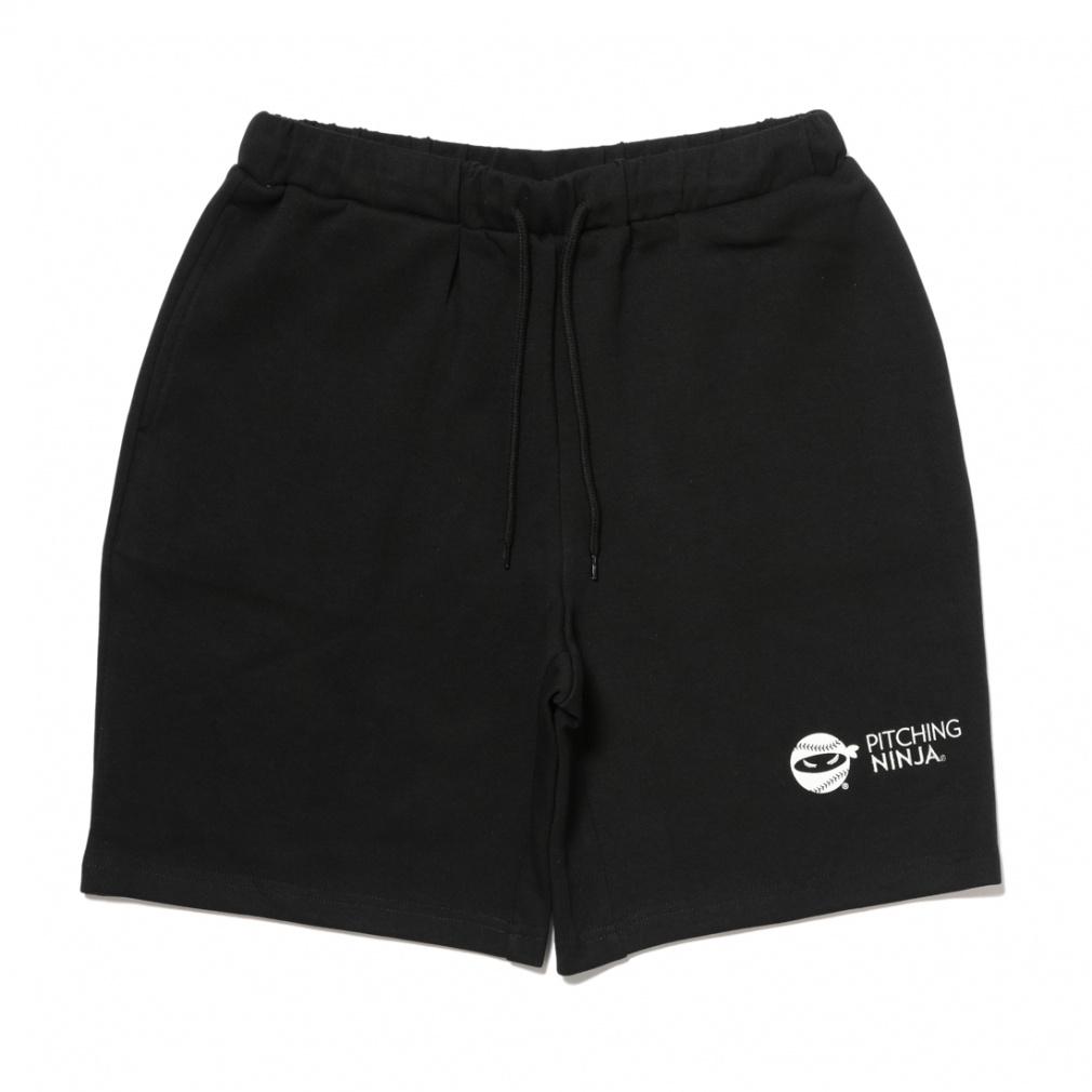 ピッチングニンジャ EMB&PRINT LOGO SHORTS(ブラック-M)