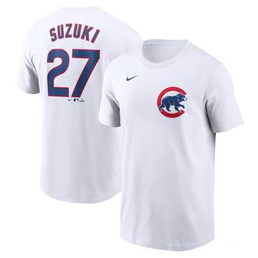 MLB 鈴木誠也 ネームアンドナンバー TEE(ホワイト-S　メンズ)