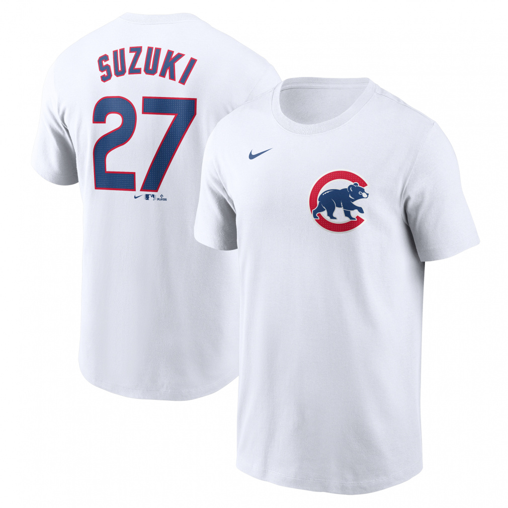 MLB 鈴木誠也 ネームアンドナンバー TEE(ホワイト-S　メンズ)