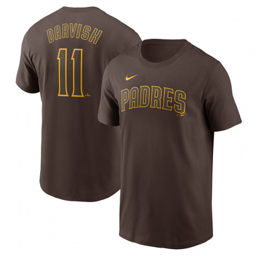 MLB ダルビッシュ有 ネームアンドナンバー TEE(ブラウン-S　メンズ)