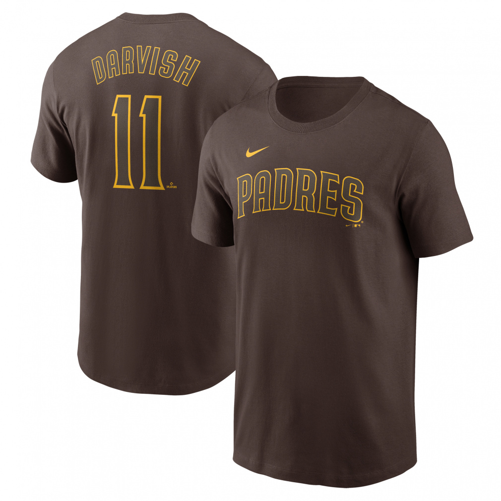 MLB ダルビッシュ有 ネームアンドナンバー TEE(ブラウン-S　メンズ)