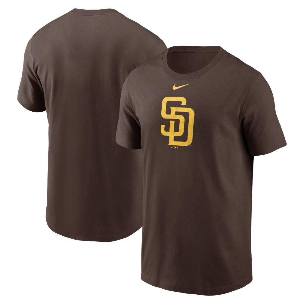 MLB サンディエゴパドレス Mens Fuse Large Logo Cotton Tee(ブラウン-S　メンズ)
