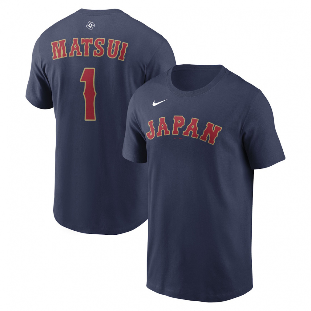 NIKE 2026 WBC Japan ネームアンドナンバーTシャツ松井(ネイビー-S)
