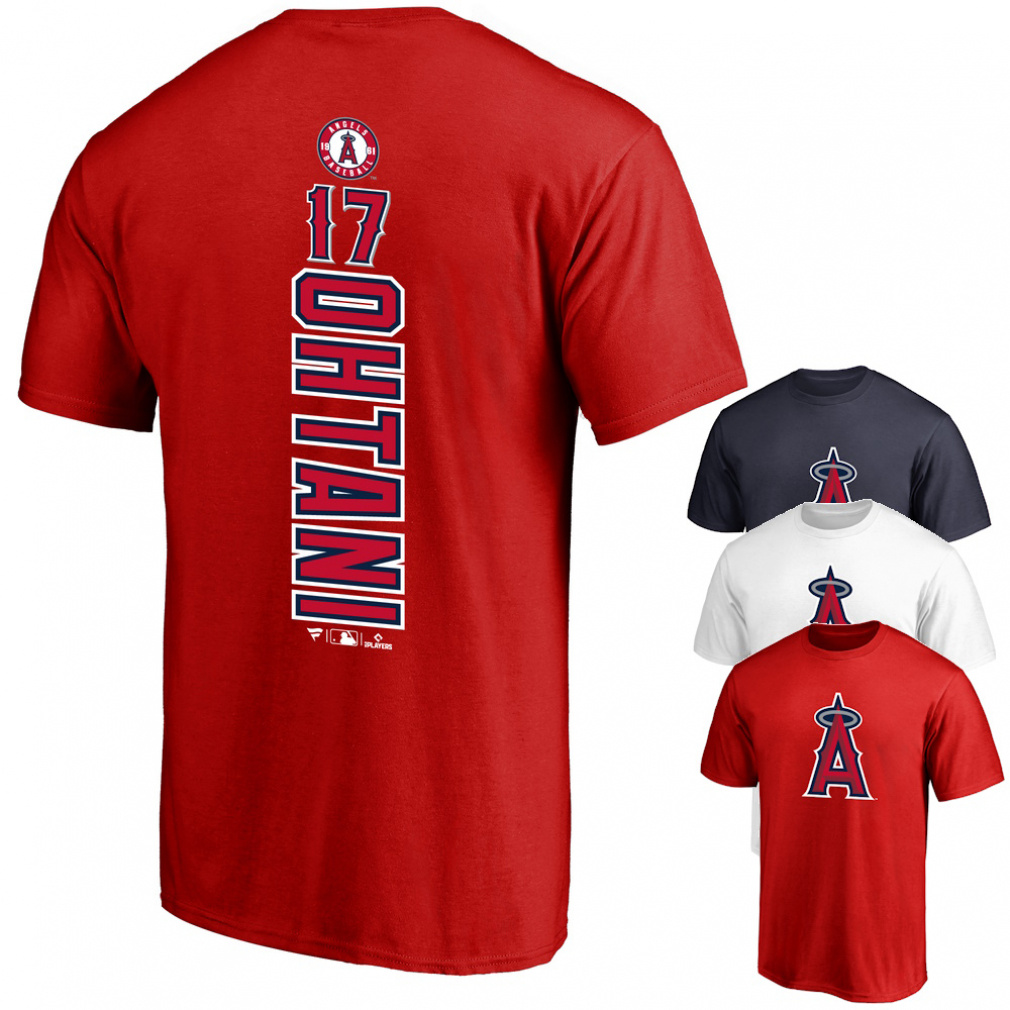 大谷選手 PLAYEARS Tシャツ 赤 青 2色セット メンズ 野球 半袖Tシャツ MLB Fanatics PLAYMAKER エンセルス 大谷翔平