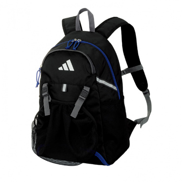 ボール用デイパック 24L 黒色×青色 (外付けネットタイプ)
