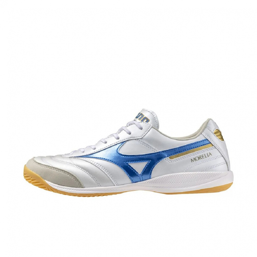 Mizuno Morelia elite フットサルシューズ ホワイト/ブルー ミズノ MORELIA SALA ELITE IN モレリアサラ エリート インドア