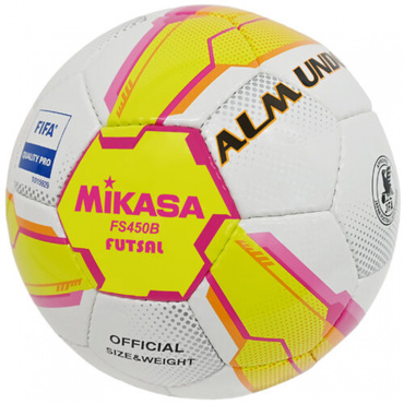 ALMUNDO 手縫い 黄ピンク 4号球 フットサル