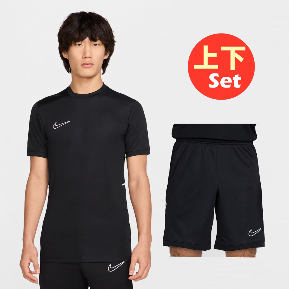 ナイキ メンズ サッカーウェア 上下セット アカデミー Dri-FIT ショートスリーブ サッカートップ BR HJ3792-010 ・ サッカーショーツ HJ3797-010 NIKE