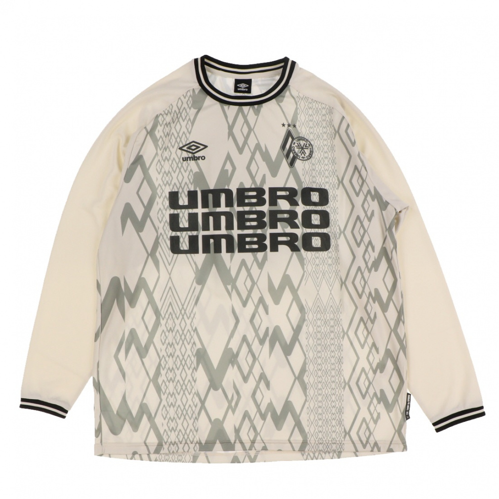 THE THIRD by UMBRO グラフィック長袖プラクティスシャツ(ベージュ-S)
