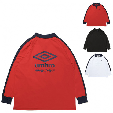 【AWAY DAYS】フィールテック衿付き長袖ワイドプラクティスシャツ