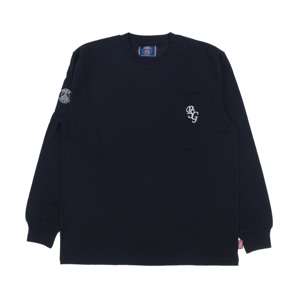 パリサンジェルマン ITALIC FONTS L/S TEE(ネイビー-M)
