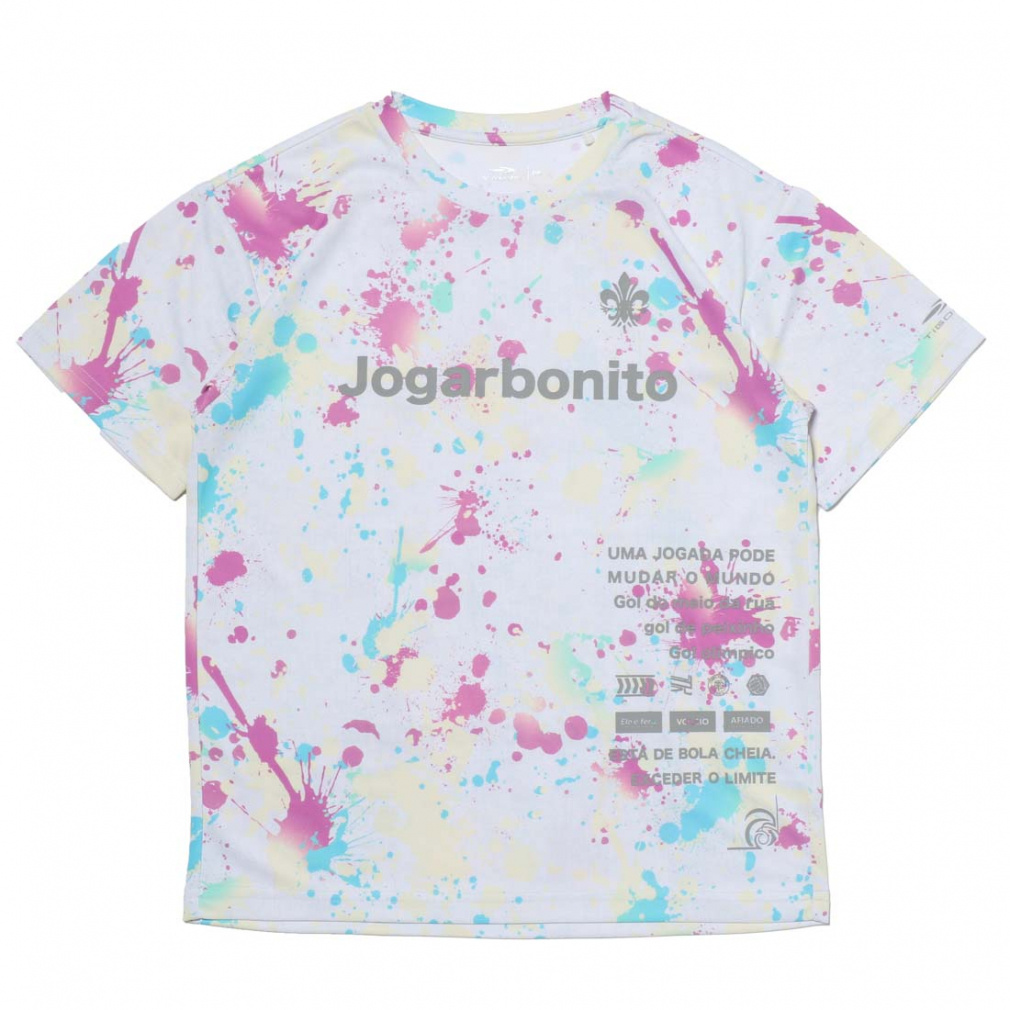 プラクティスTシャツ(オフホワイト×ローズ-110cm)