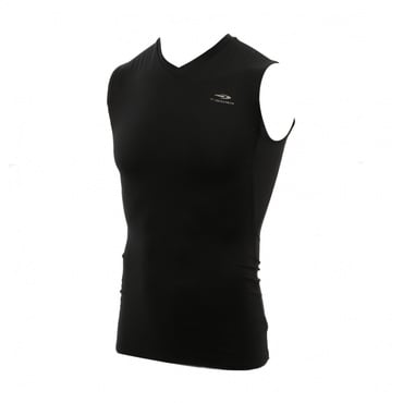 コンプレッションインナー ノースリーブ Vネック(ブラック-S　メンズ)