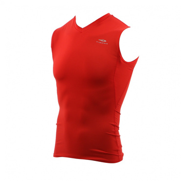 コンプレッションインナー ノースリーブ Vネック(レッド-S　メンズ)