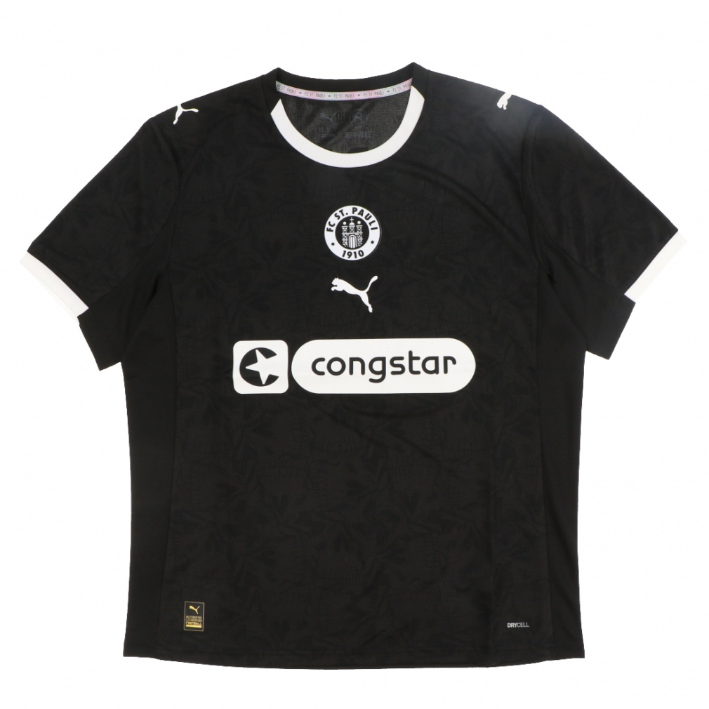 プーマ メンズ サッカー ライセンスシャツ 25-26 FCザンクトパウリ 3RD レプリカシャツ FCSP サード レプリカユニフォーム 783074 : ブラック×ホワイト PUMA