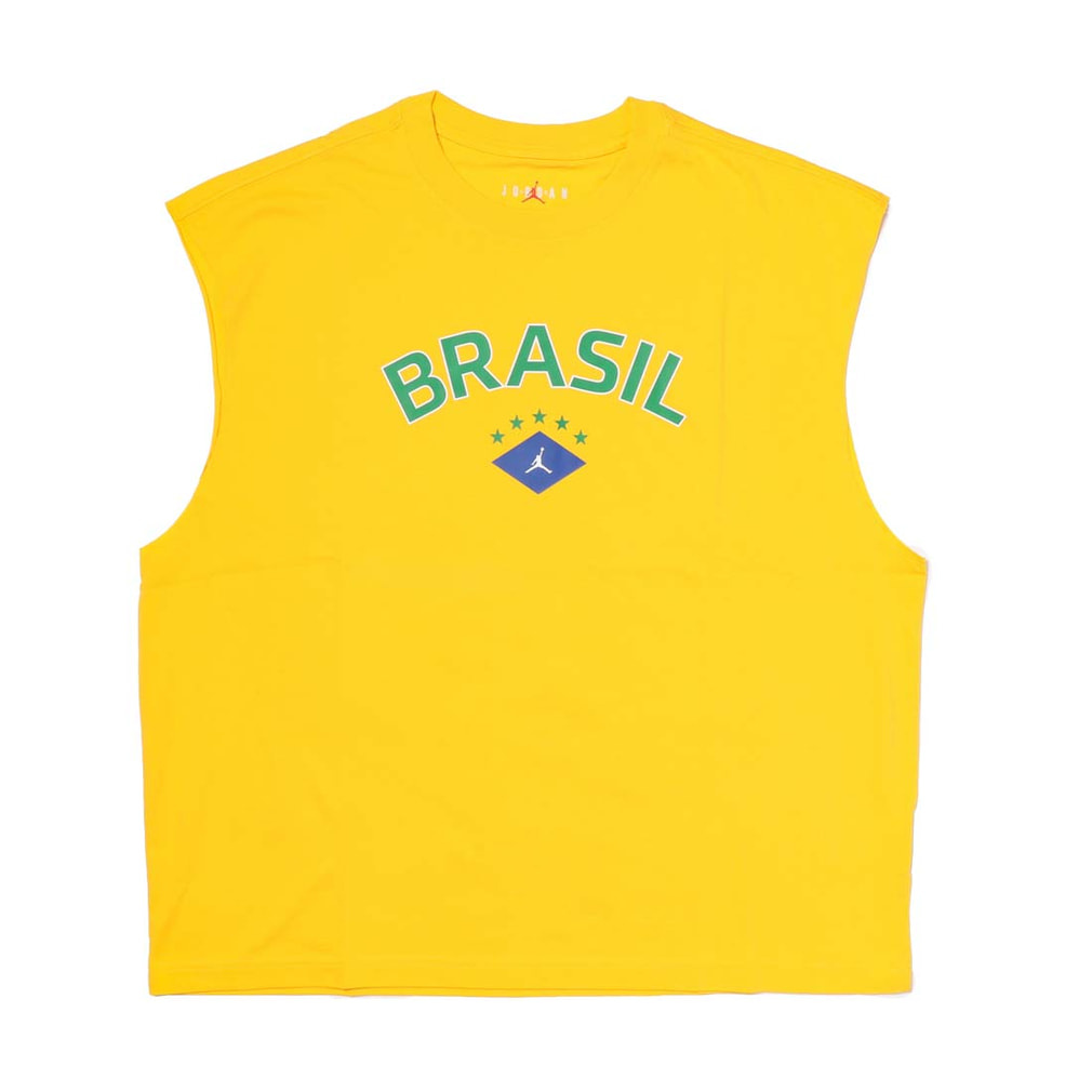 ブラジル 2026 スリーブレス グラフィック Tシャツ P6(イエロー-3XL)