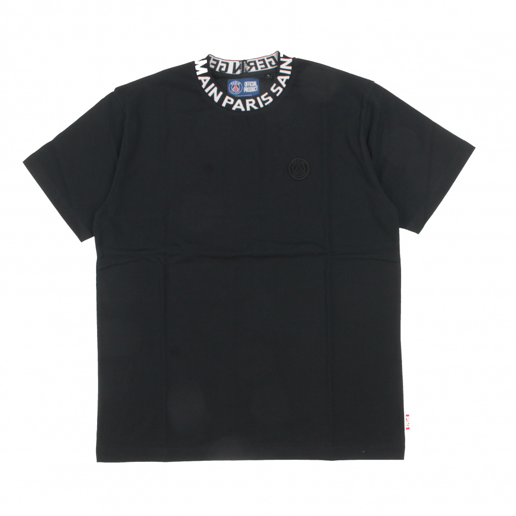 パリ・サンジェルマン JACQUARD NECK EMB LOGO TEE(ブラック-M)