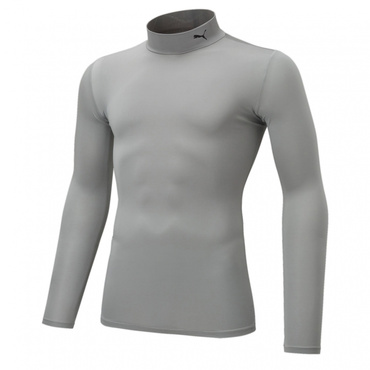 コンプレッション モックネック LS シャツ(シルバー-3XL　メンズ)