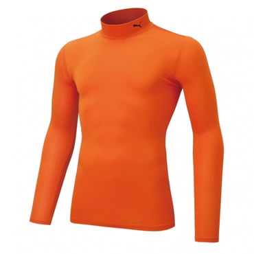 コンプレッション モックネック LS シャツ(オレンジ-3XL　メンズ)