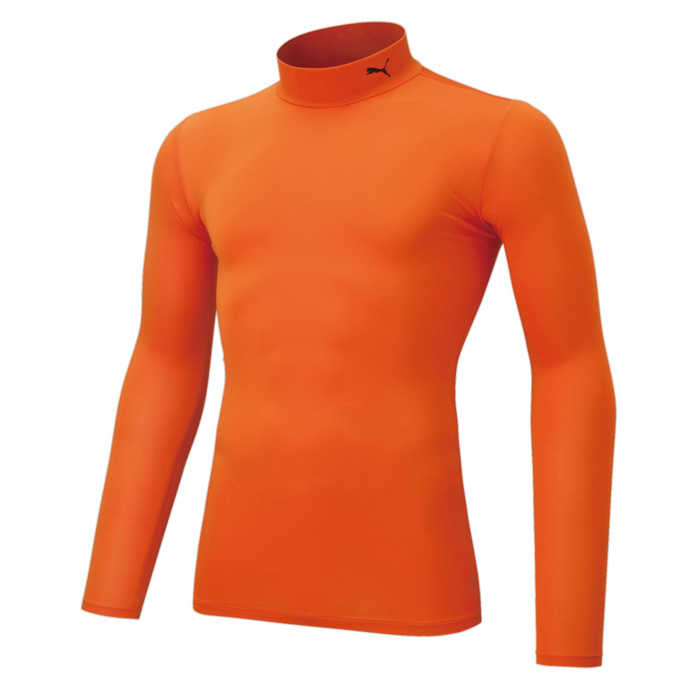 コンプレッション モックネック LS シャツ(オレンジ-3XL　メンズ)