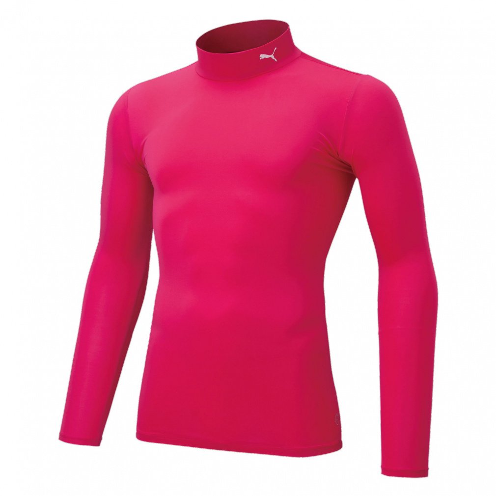 コンプレッション モックネック LS シャツ(チェリーピンク-3XL　メンズ)