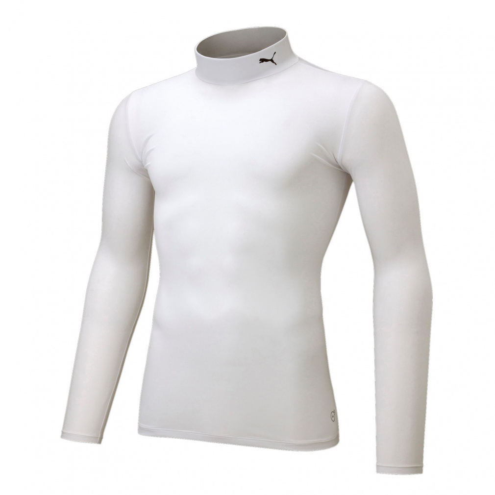 コンプレッション モックネック LS シャツ(ホワイト-3XL　メンズ)