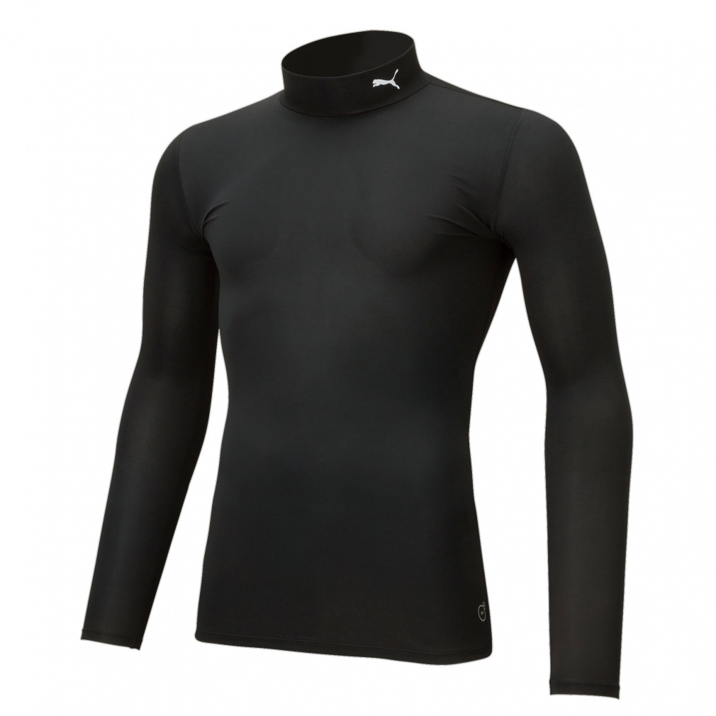 コンプレッション モックネック LS シャツ(ブラック-3XL　メンズ)