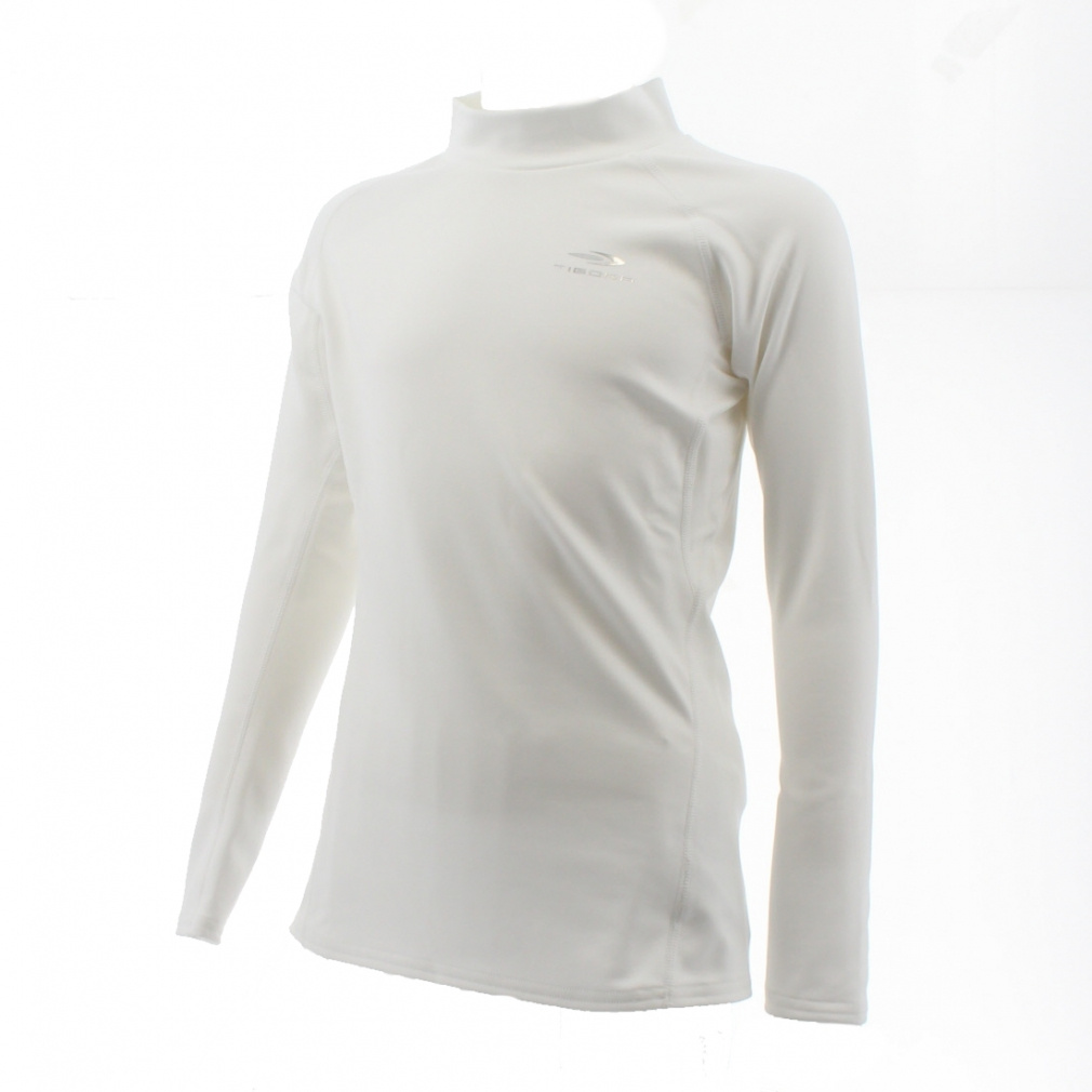 コンプレッションインナー ハイネック長袖 BASICWARM(ホワイト-120cm)