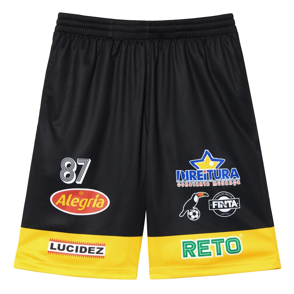 レコルダーレプラクティスパンツ サッカーフットサルウェア(ブラック×イエロー-S)