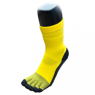 FOOTBALL五本指クルー(イエロー-25-27cm)