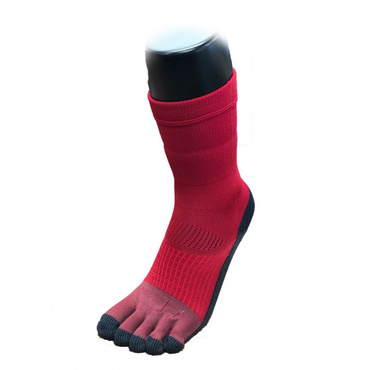 FOOTBALL五本指クルー(レッド-25-27cm)