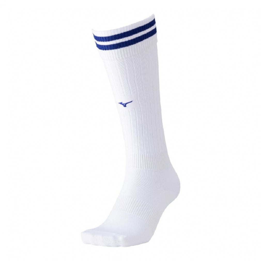 サッカーストッキング(ホワイト×ブルー-21-23cm)
