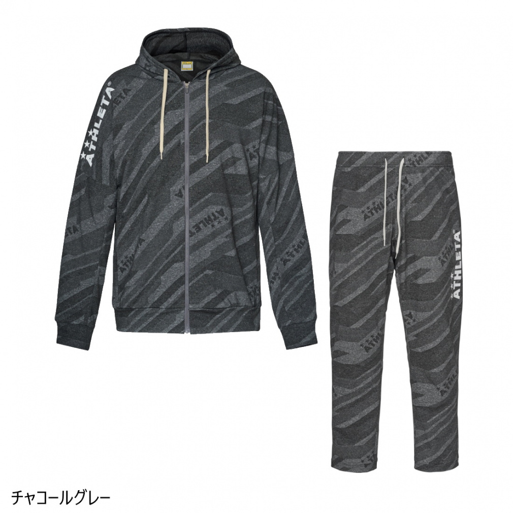 アスレタ メンズ サッカー/フットサル 上下セット ジャガードスウェットZIPパーカー 03369 ジャガードスウェットパンツ 03371 ATHLETA