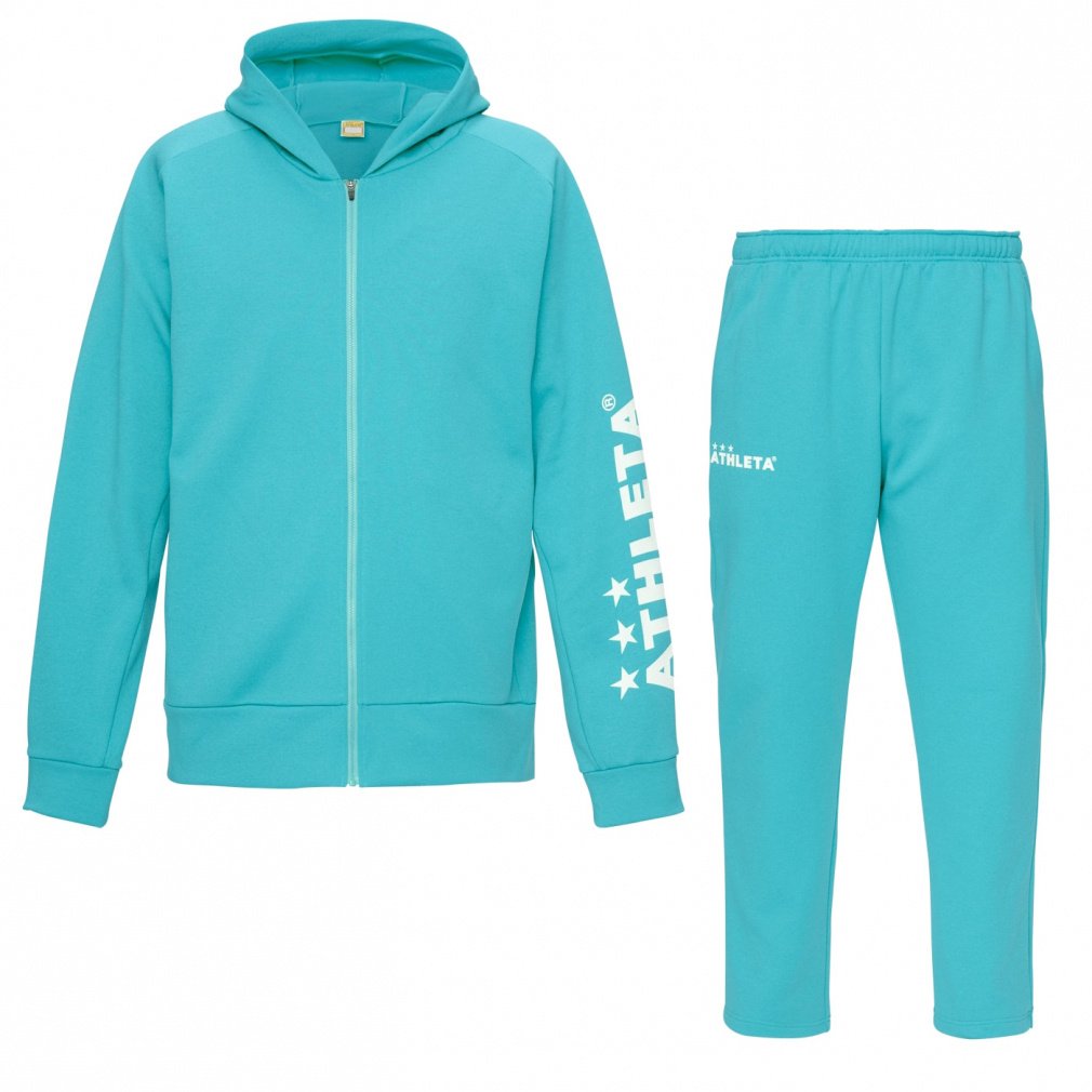アスレタ メンズ 上下セット フルジップ スウェットZIPパーカー 裏起毛 03402 ・ スウェットパンツ 裏起毛 03405 サッカー/フットサル ATHLETA