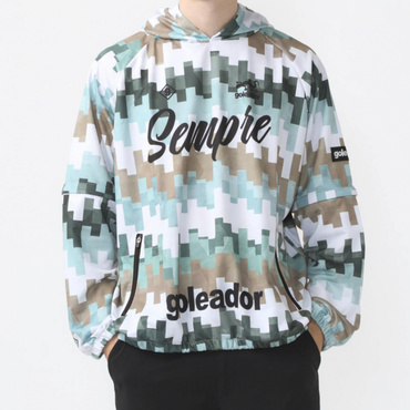 grunge パターン ドライポリスウェット セパレートスリーブ パーカー