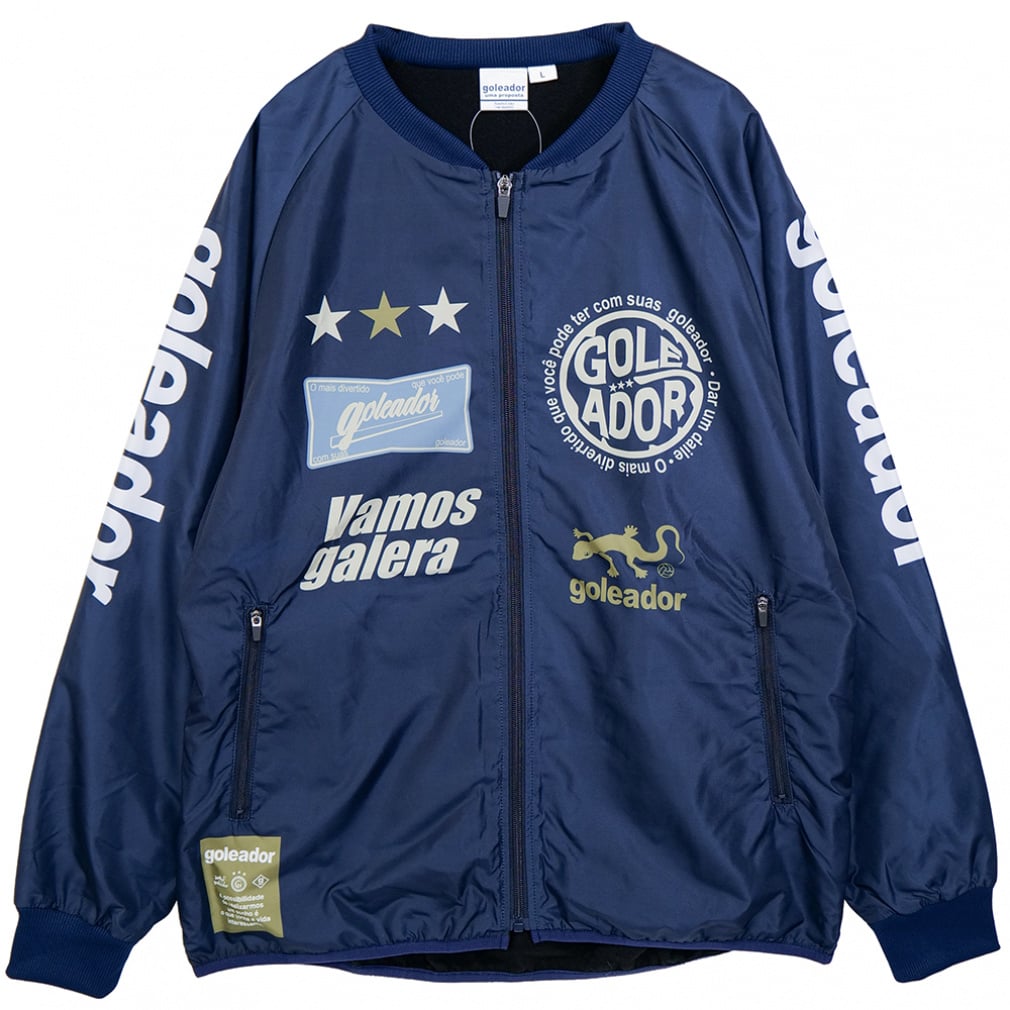 SignBoardデザイン 裏トリコット ZIPピステジャケット(ネイビー-S)