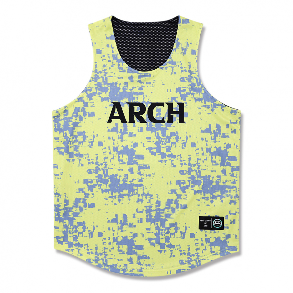 grid faded rev. tank [DRY](イエロー×ブラック-M)