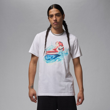 フライト エッセンシャル AJ1 クルー S/S Tシャツ(ホワイト×ブラック-XS　ユニセックス)