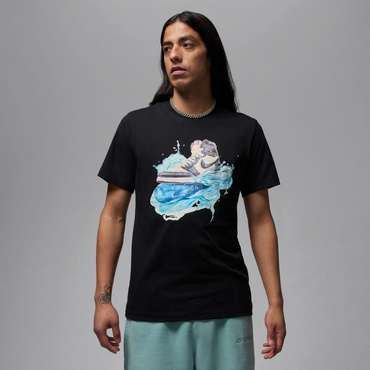 フライト エッセンシャル AJ1 クルー S/S Tシャツ(ブラック×ホワイト-XS　ユニセックス)