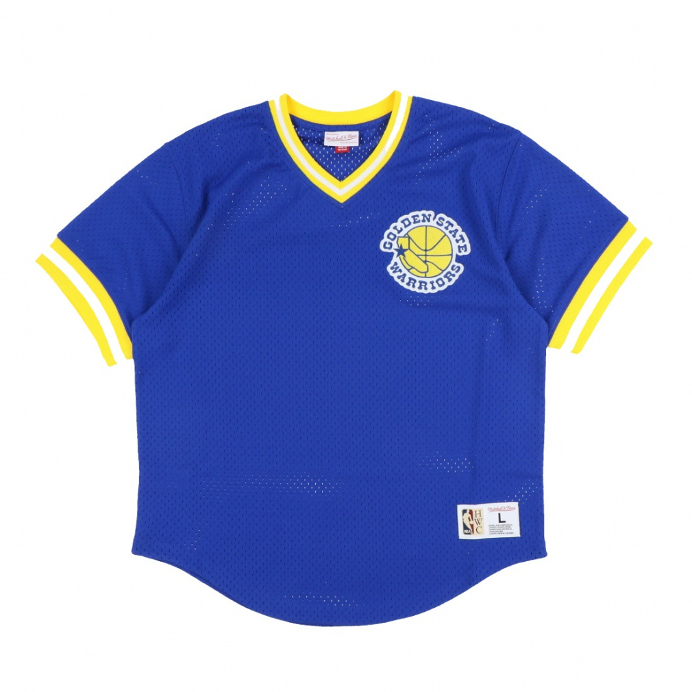 ~b`F&lX oXPbg{[ TVc NBA FASHION MESH V-NECK VINTAGE LOGO WARRIORS TMVN6625 Mitchell & Ness
