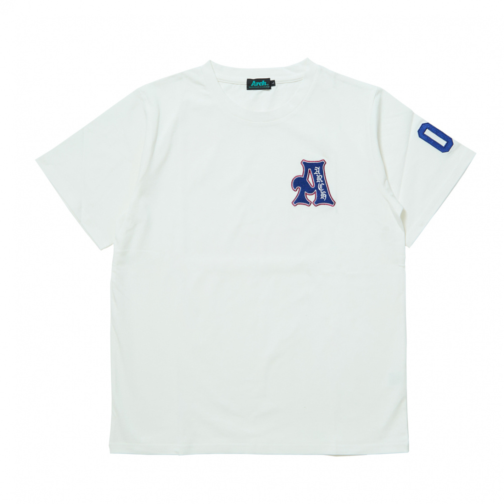アーチ メンズ レディス バスケットボール 半袖Tシャツ vintage A embroidered tee T125 : ネイビー Arch
