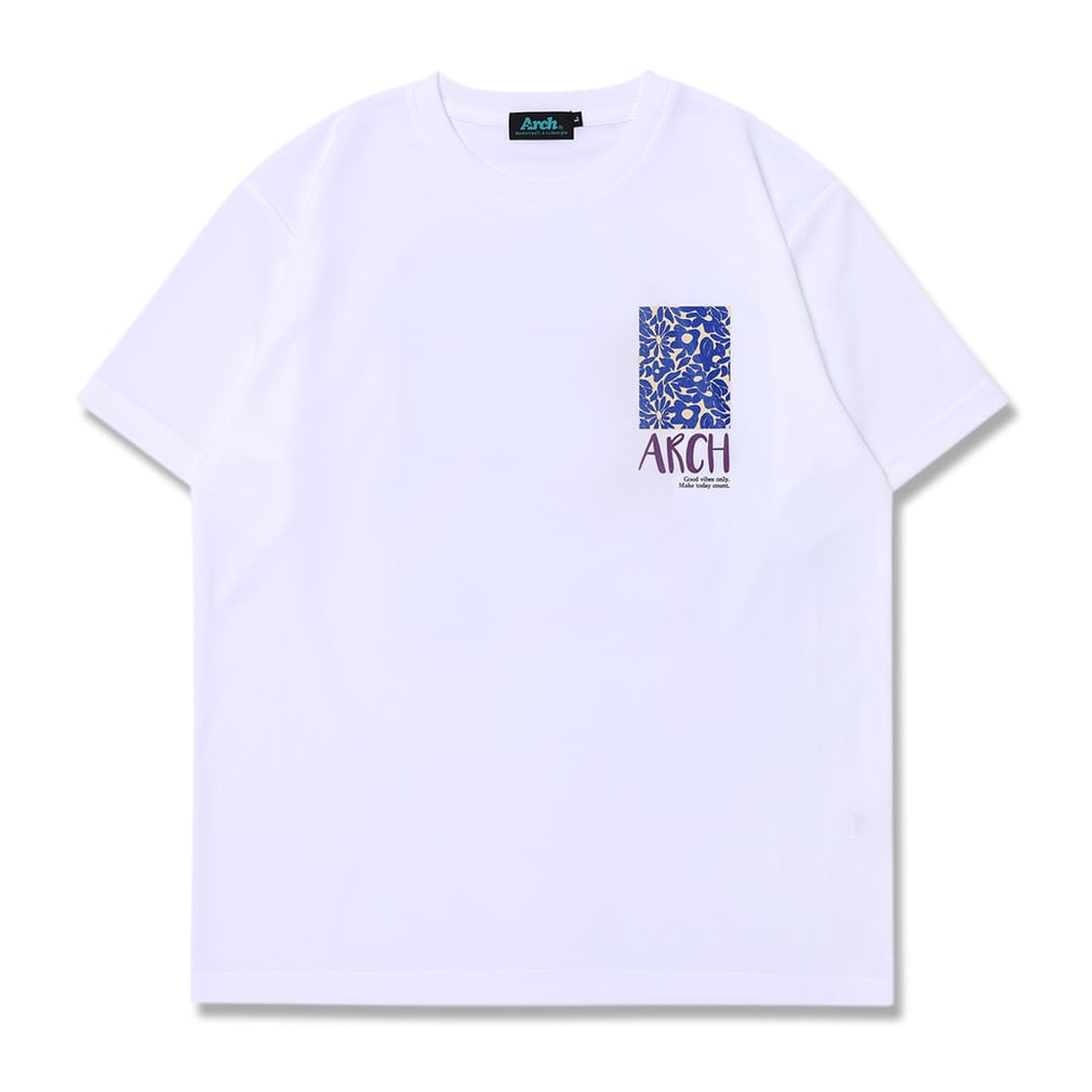 Arch rise vibes flower tee 「DRY」(ホワイト-S)