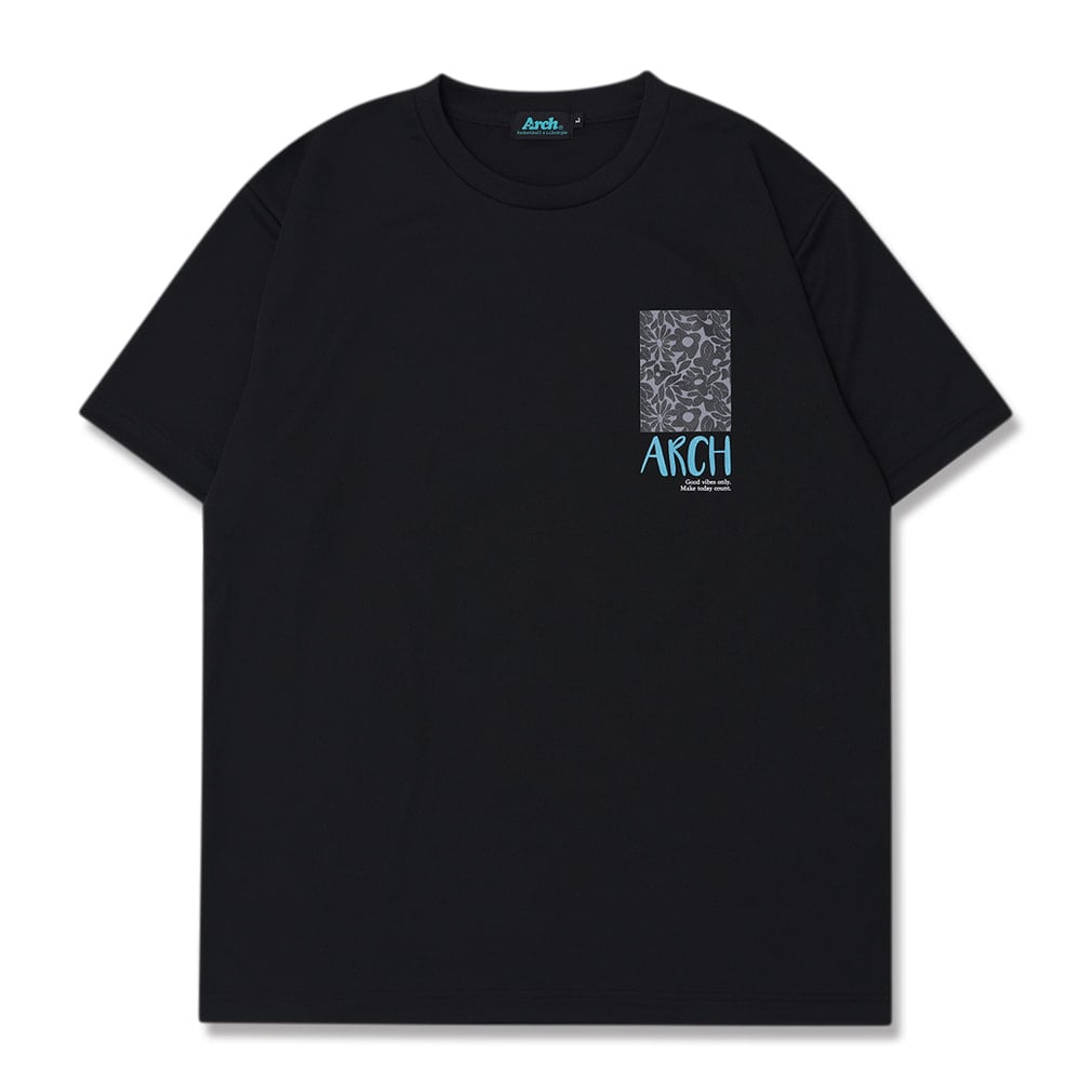 Arch rise vibes flower tee 「DRY」(ブラック-S)